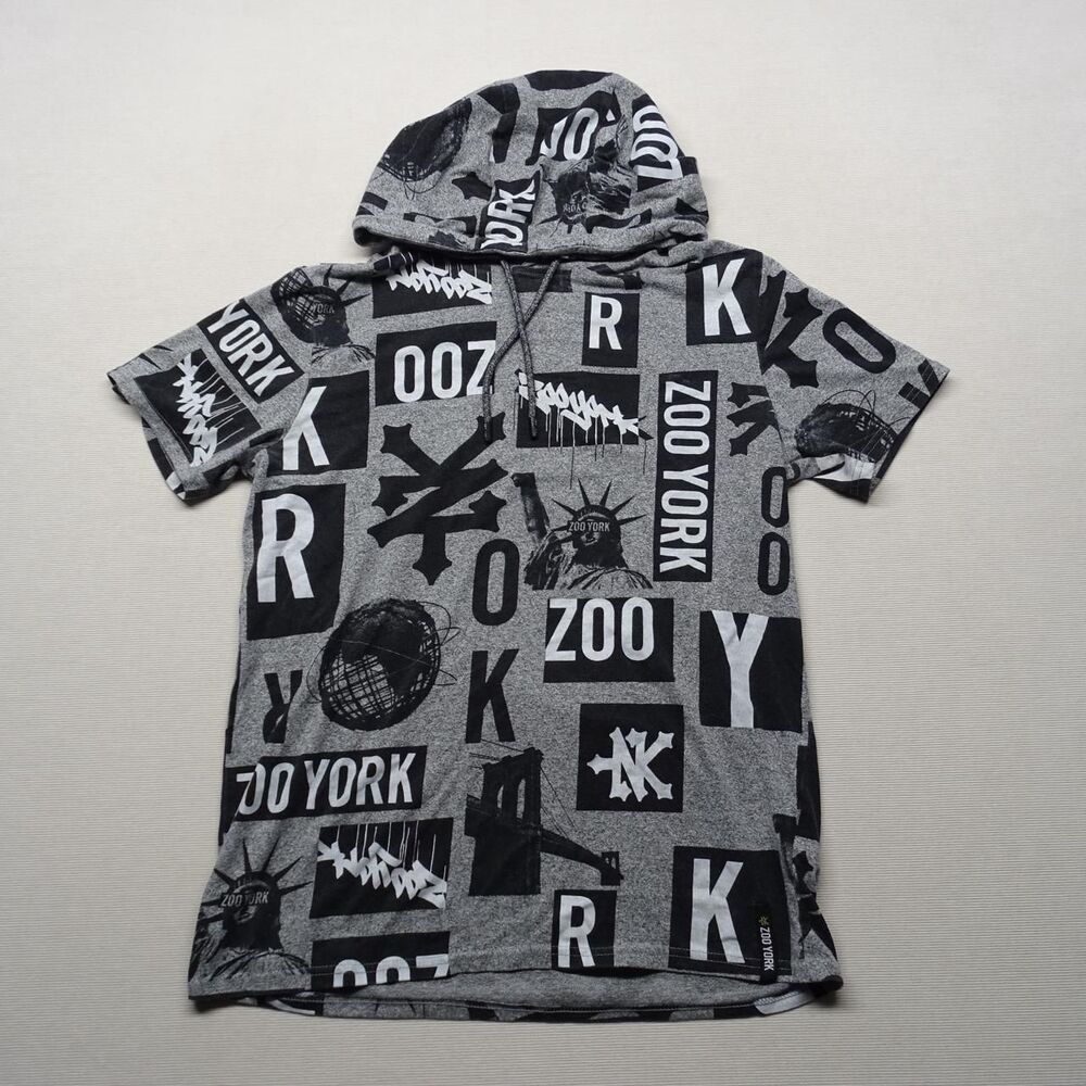 Zoo-york Men's Grey and Black Hoodie
